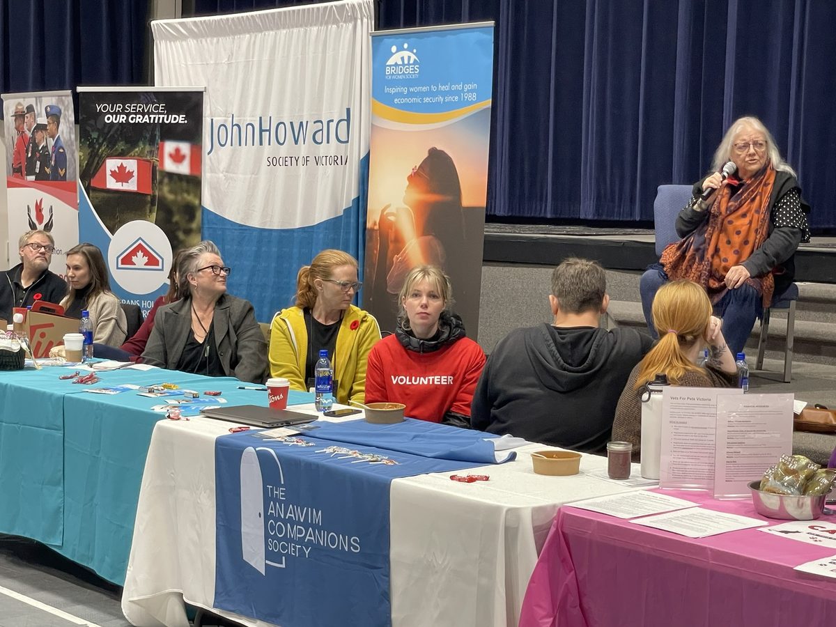 Local service providers at the fair — John Howard Society, Anawim Companions, Bridges for Women